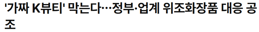 [연합뉴스] '가짜 K뷰티' 막는다…정부·업계 위조화장품 대응 공조