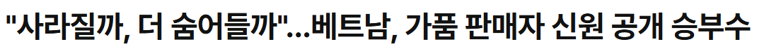 '사라질까, 더 숨어들까'...베트남, 가품 판매자 신원 공...